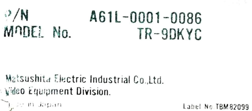 A61L-0001-0086 型号标签与接口细节