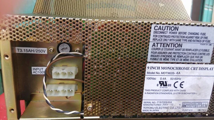 MDT962B-4A CRT label