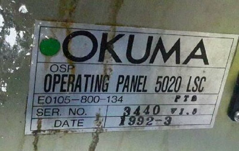 OKUMA 5020 CRT Label
