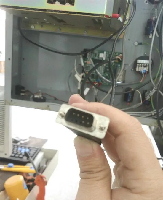 Haas CRT monitor interface before replacement
