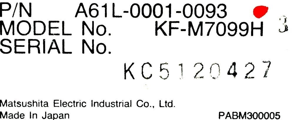 KF-M7099H CRT label