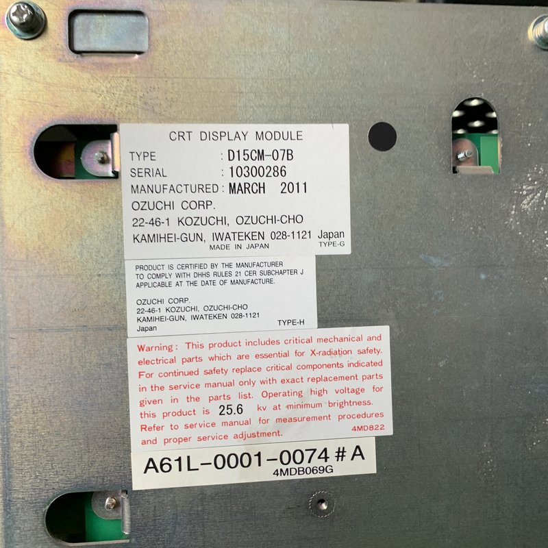TOSHIBA D15CM 15-inch CRT to LCD replacement panel - back view